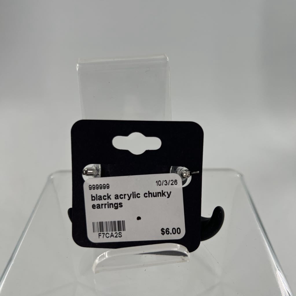 black acrylic chunky earrings
