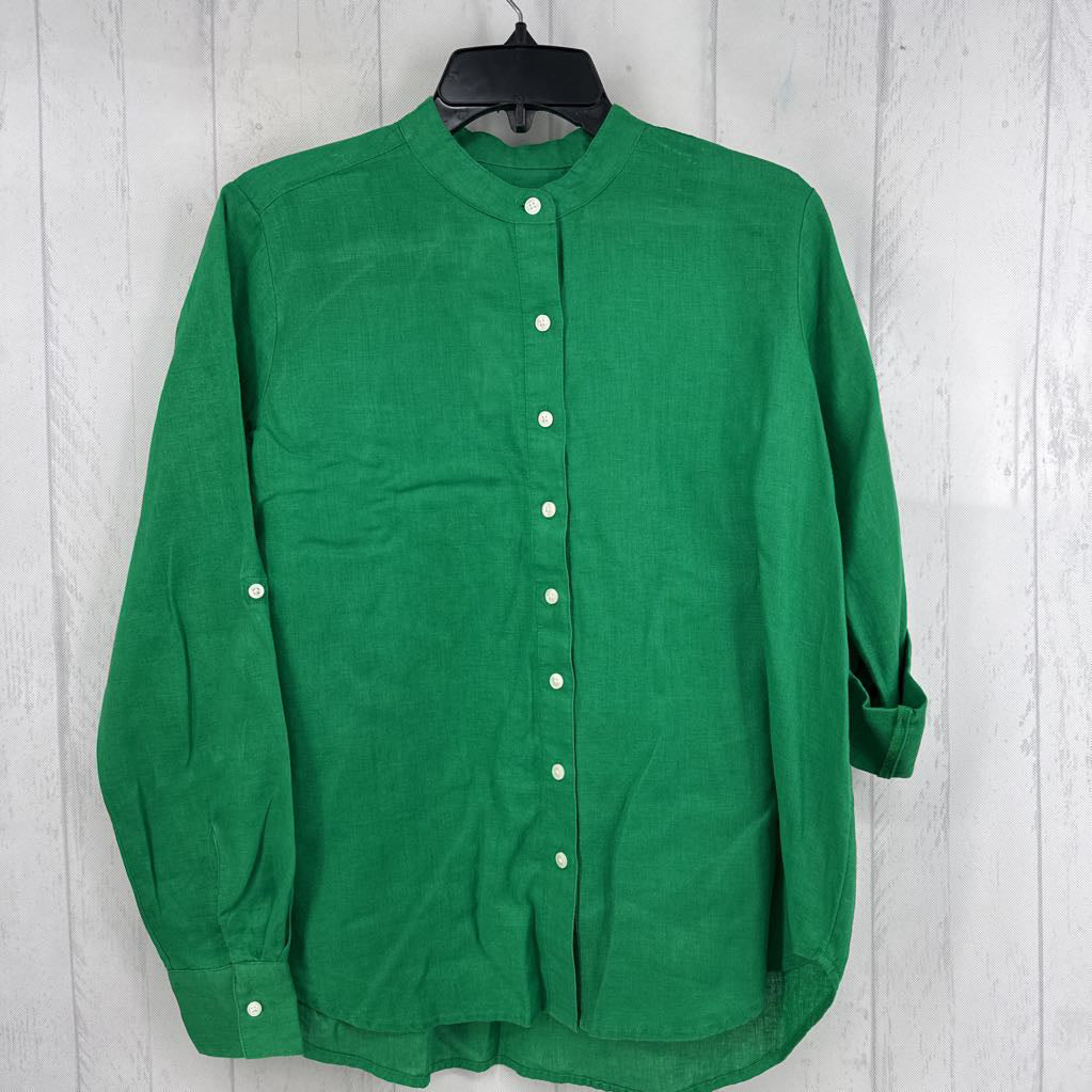 S linen button down l/s top