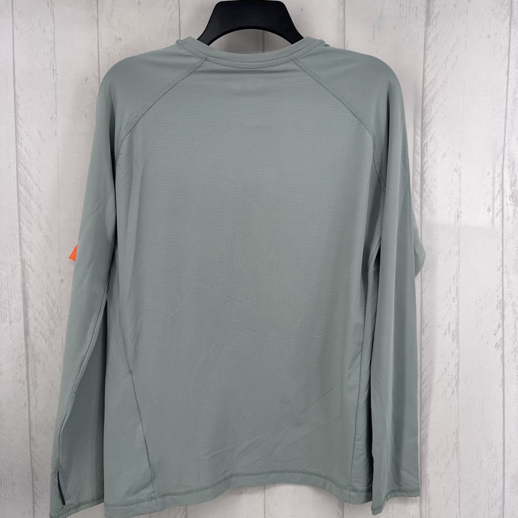 L quarter button down l/s tee