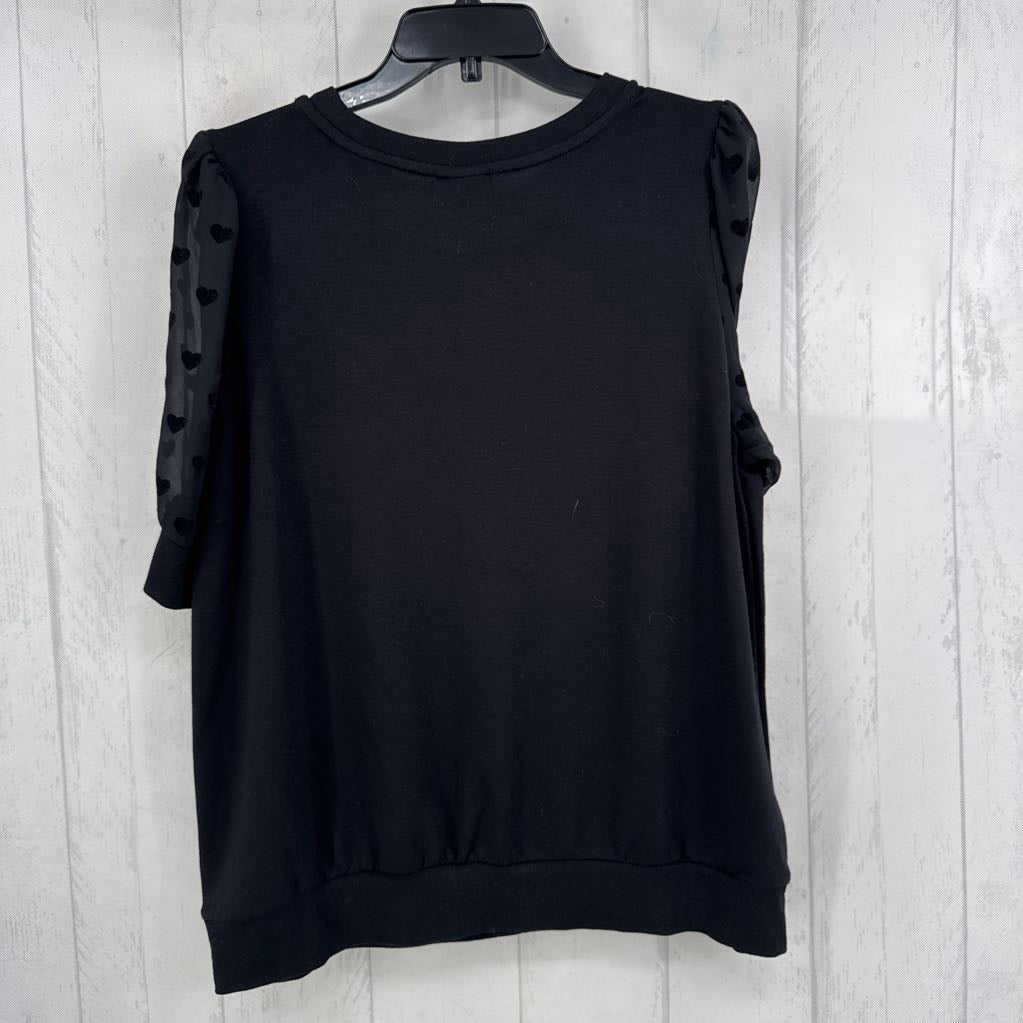 R46 L sheer heart print slv s/s top