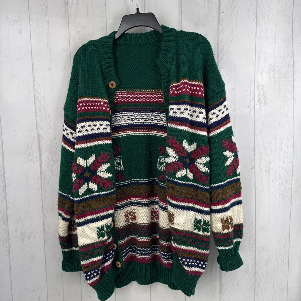 L fair isle button down sweater