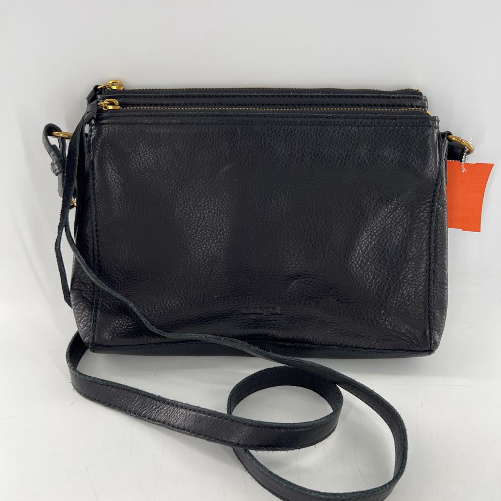 leather triple compartment crossbody