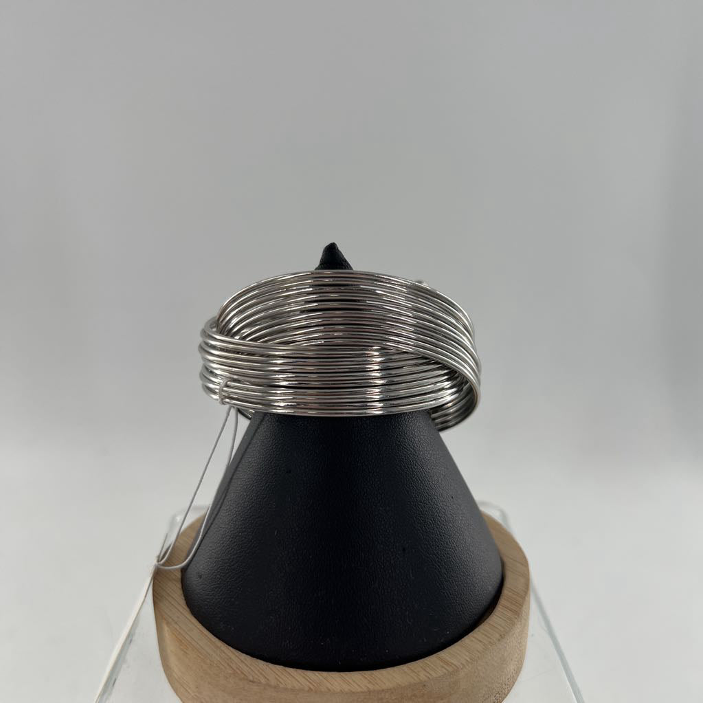 silver tone twist cuff bracelet