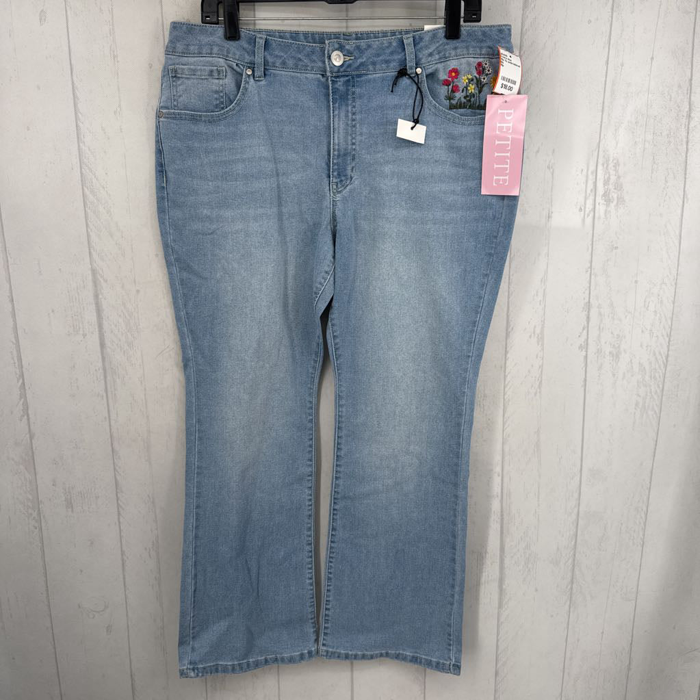 16p flo embroidered jeans