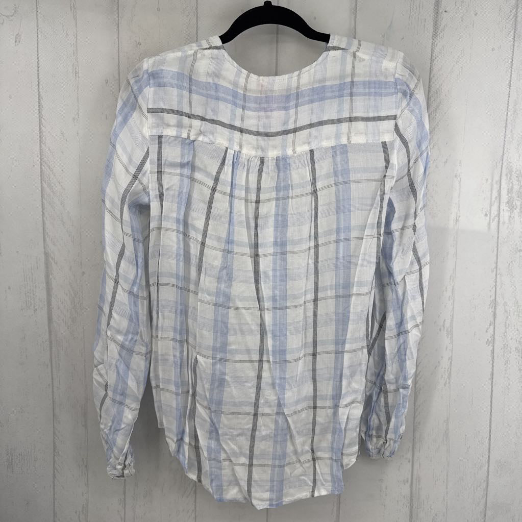 R78 XS plaid crossover hi-lo l/s top
