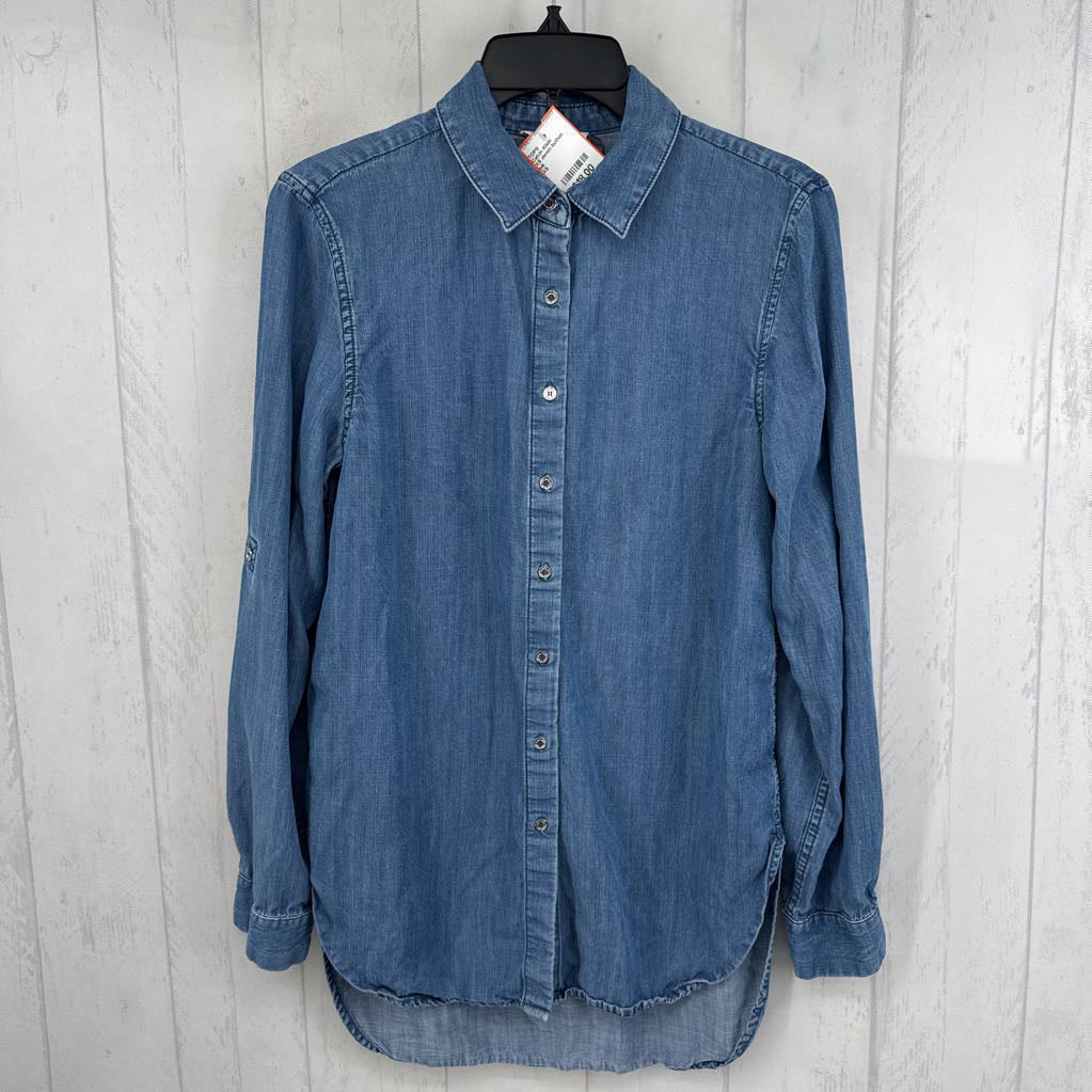 XS denim button down l/s top