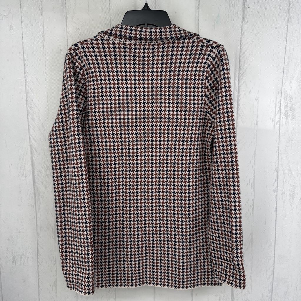 L houndstooth knit blazer
