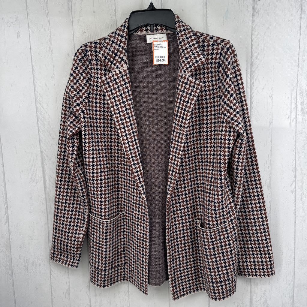L houndstooth knit blazer