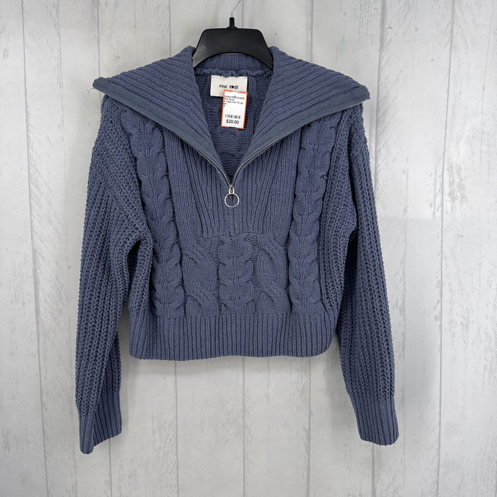 S cable knit 1/2 zip sweater