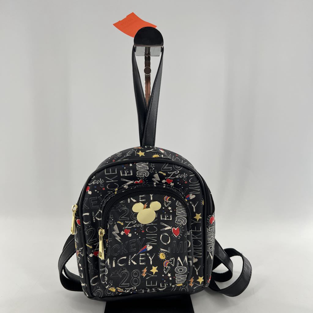 colorful print vegan leather mini backpack
