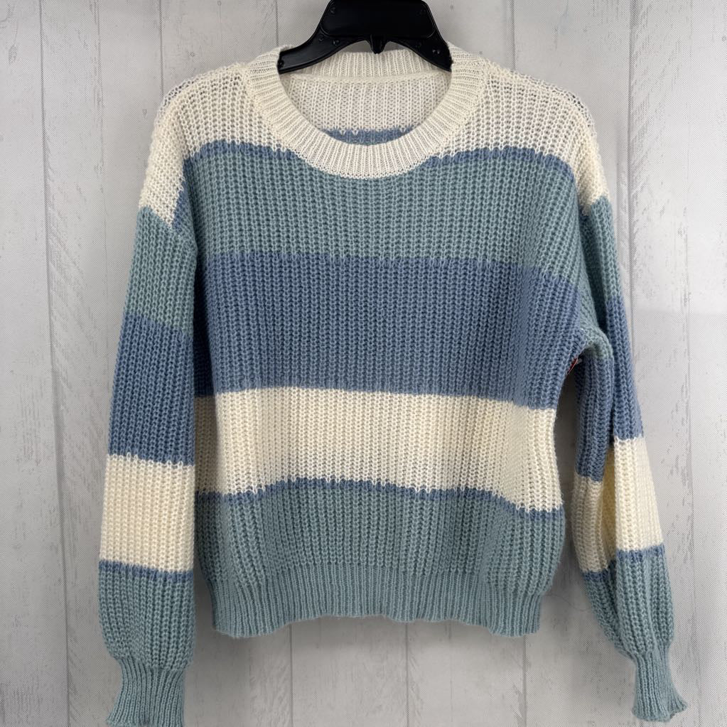 S striped crewneck sweater