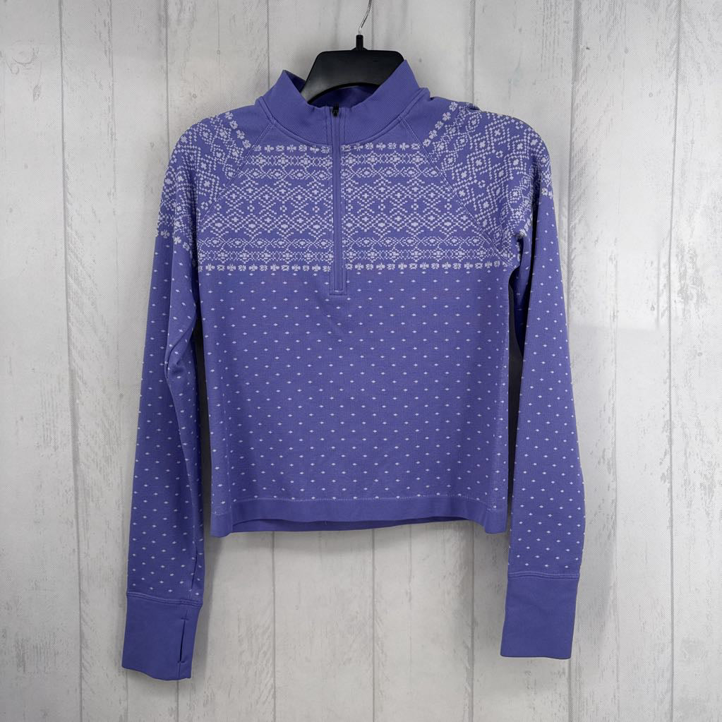L fair isle quarter zip l/s top