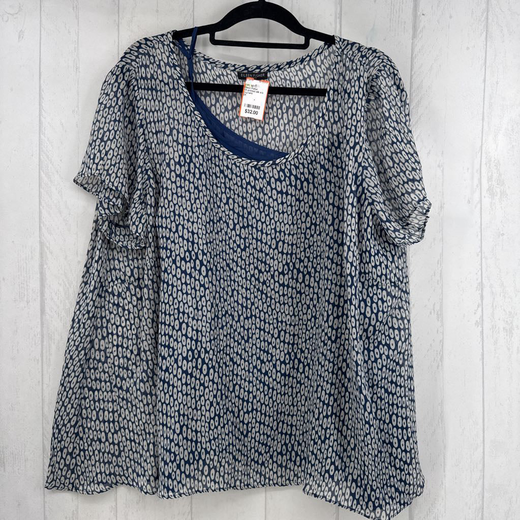 2X printed silk s/s top & cami
