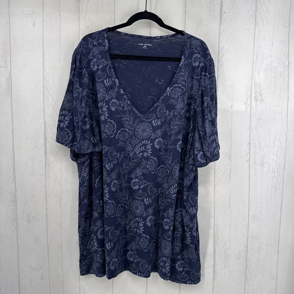 R47 26/28 flo print v-neck s/s tee