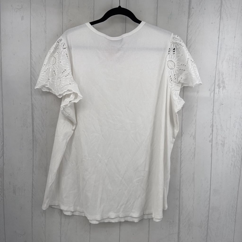 R50 26/28 eyelet slv ribbed tee s/s