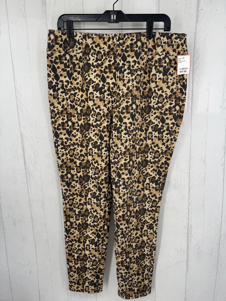 L faux suede animal print pants