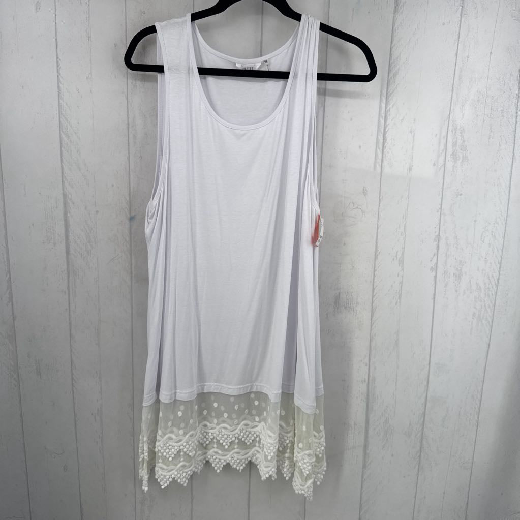2X lace hem layering tank