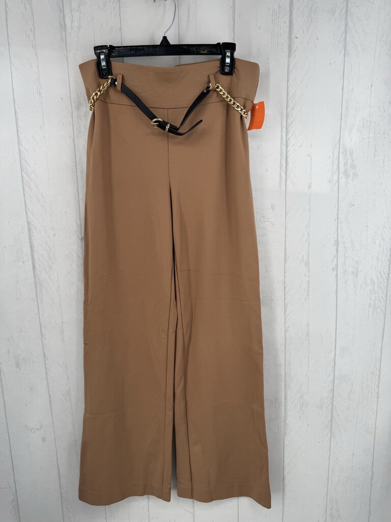 M chain belted wide leg pants