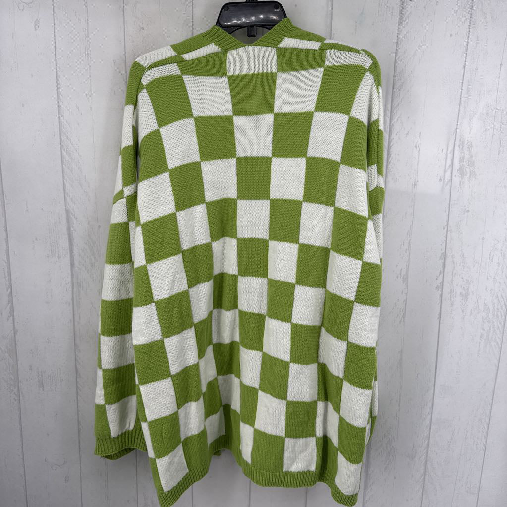 OXL checkered open front cardi