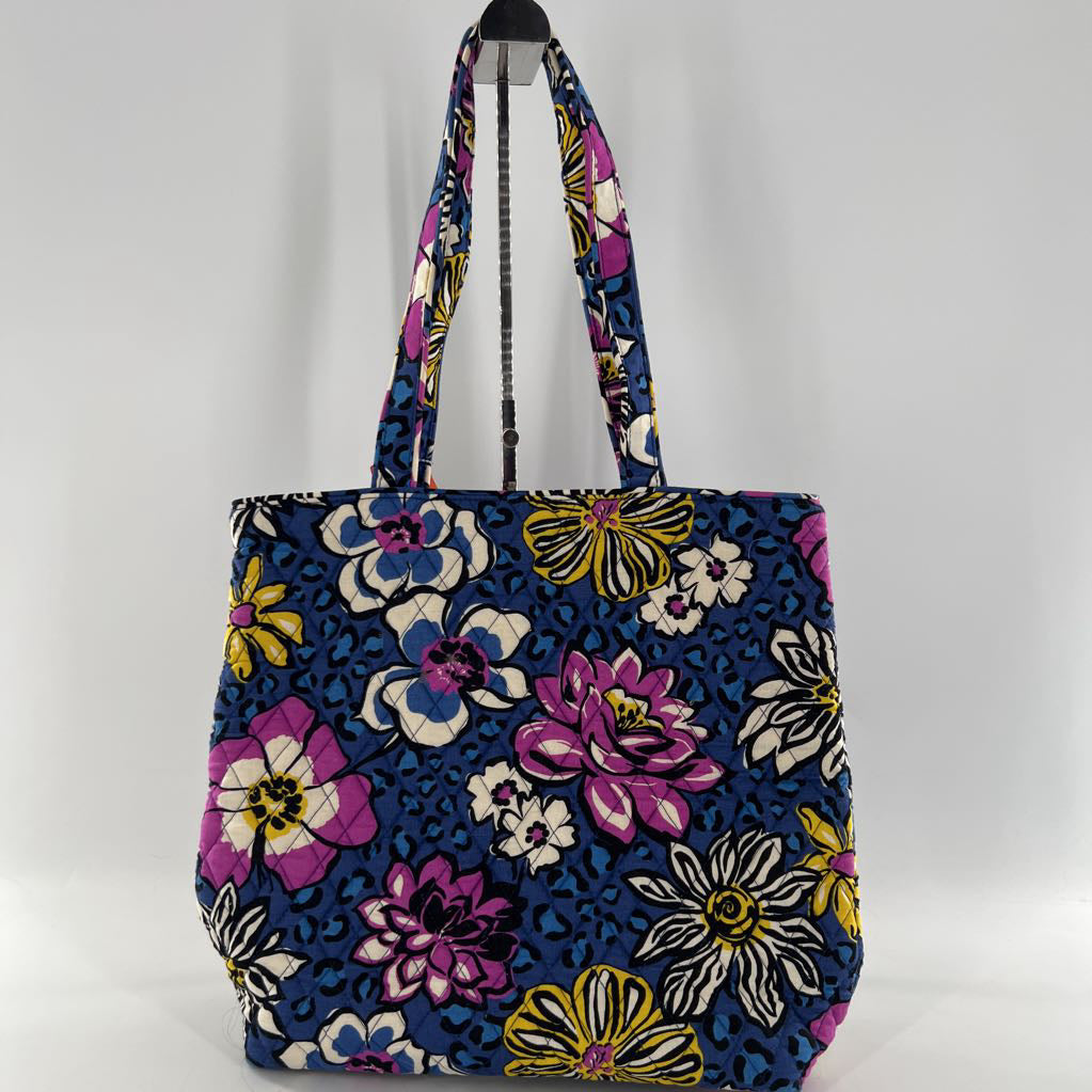 quilted flo print tote