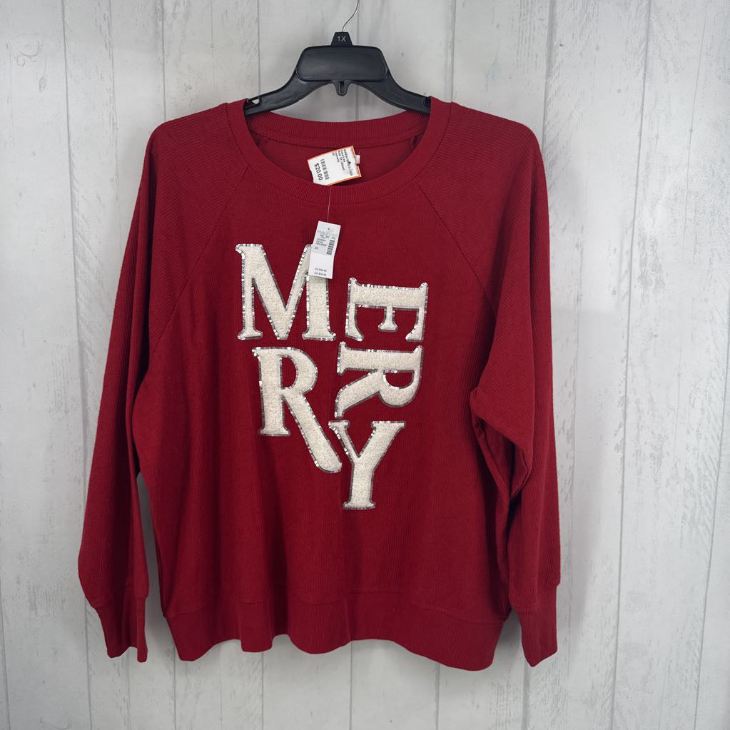 R40 2X ribbed embelished sweatshirt-merry