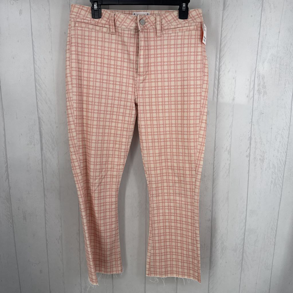 31 plaid flare leg pant