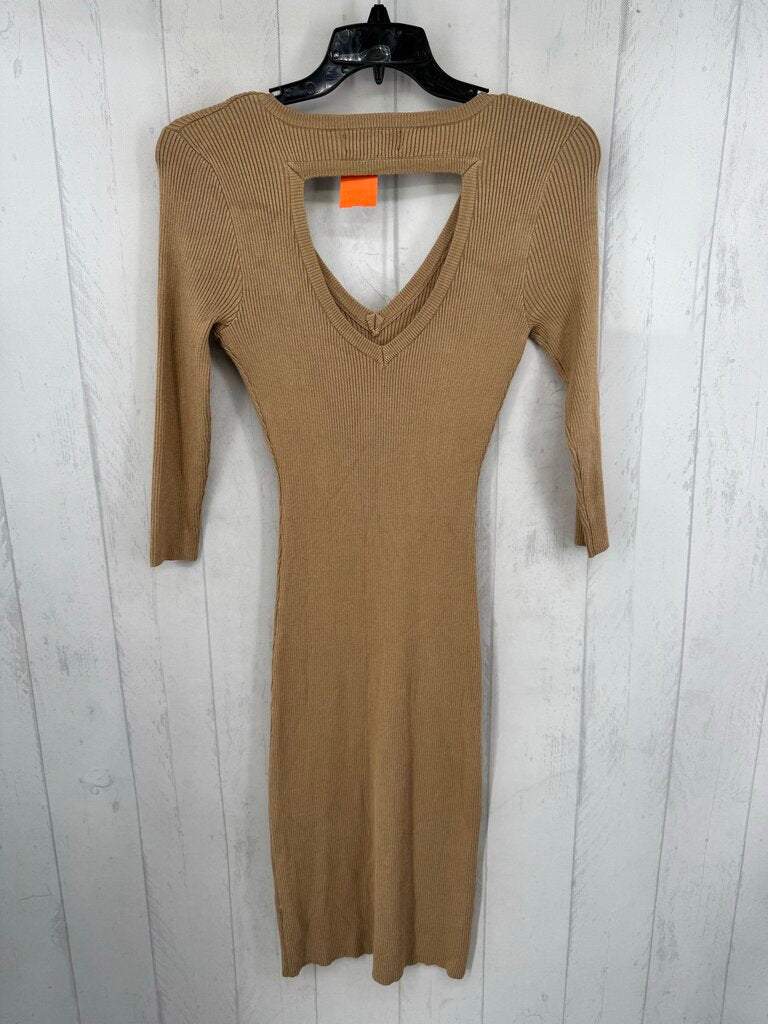 L ribbed cutout l/s dress