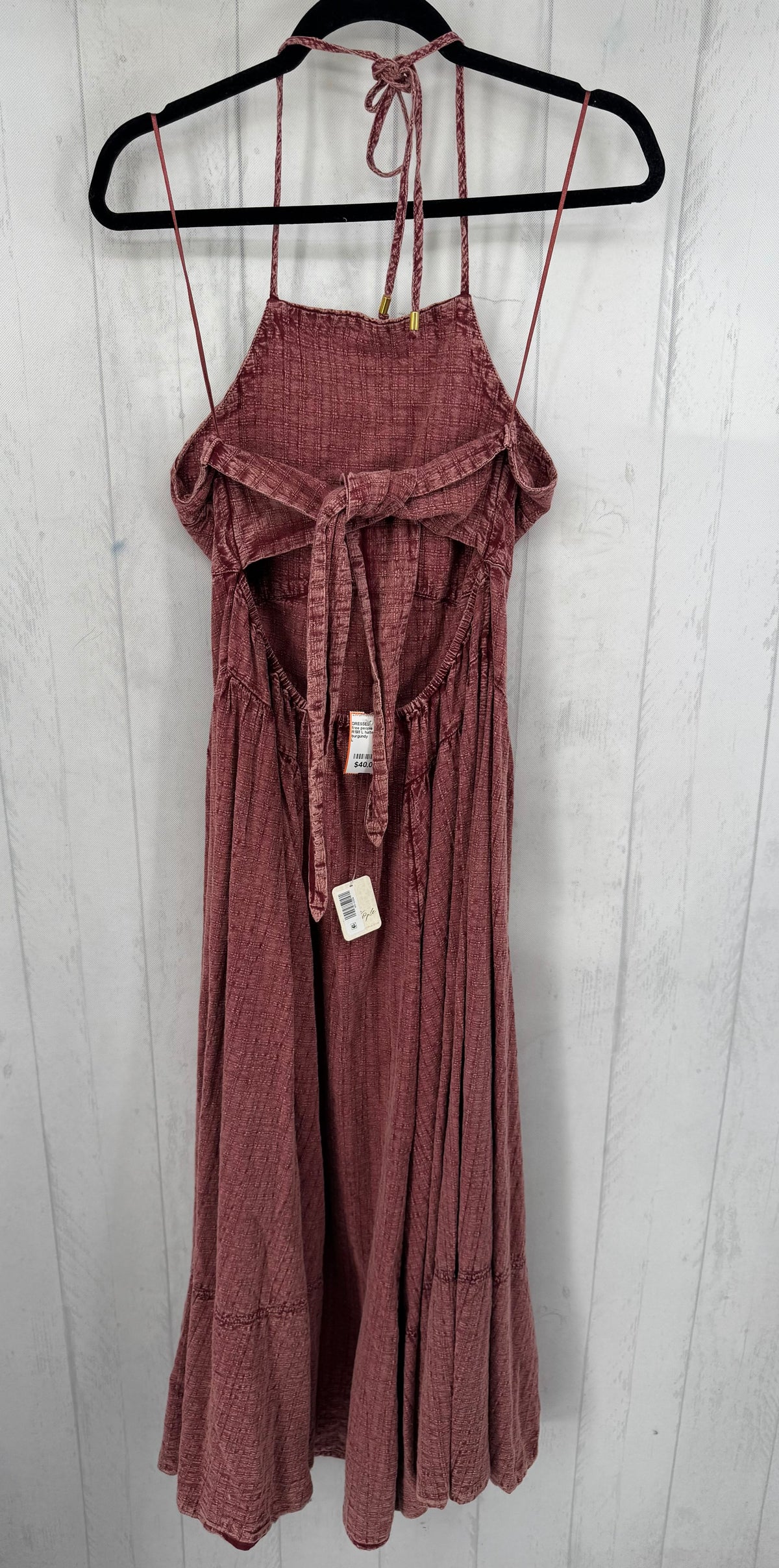R198 L halterneck open back dress