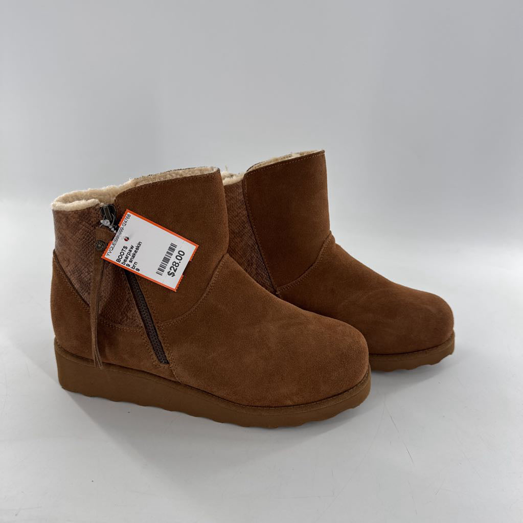 9 snakeskin embossed side zip ankle boots
