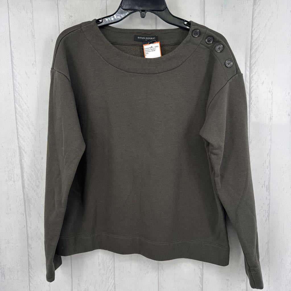 S button detail round neck sweatshirt