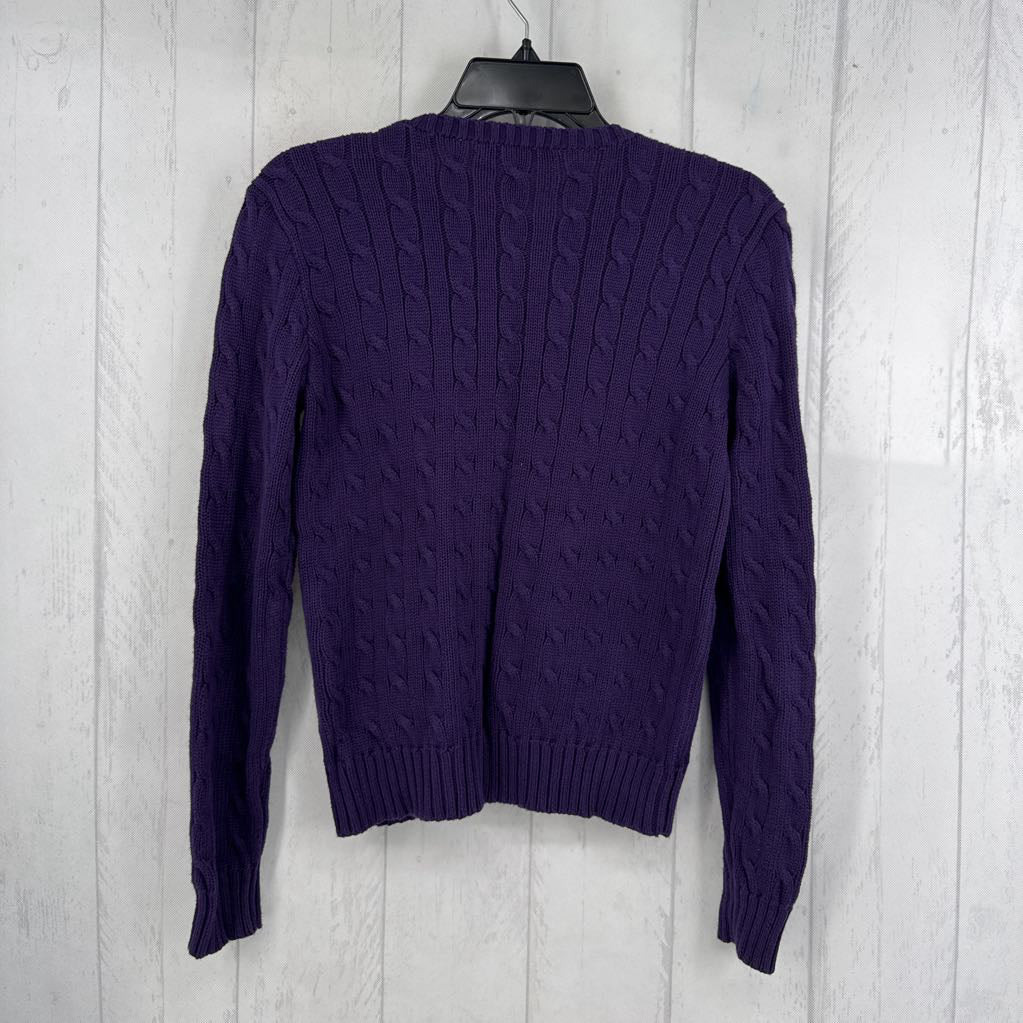 M cable knit sweater