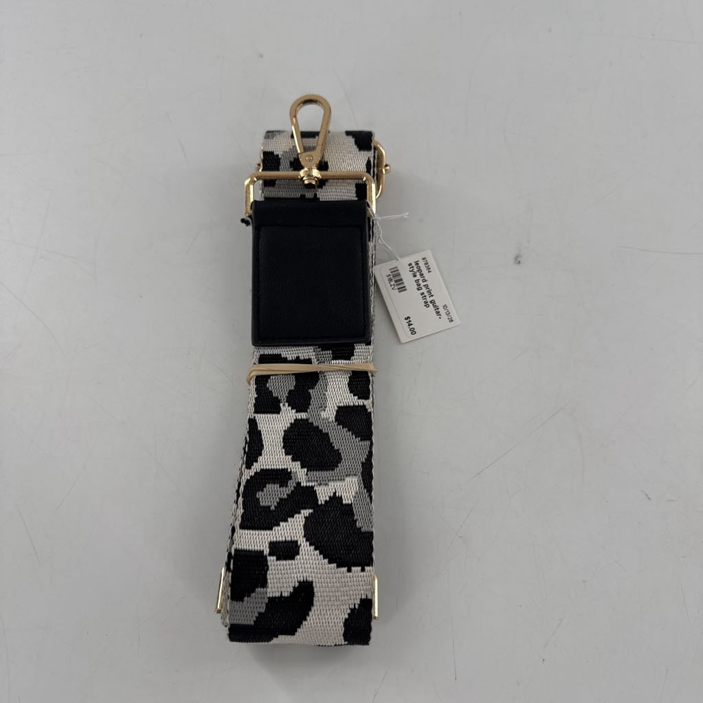 leopard print guitar-style bag strap