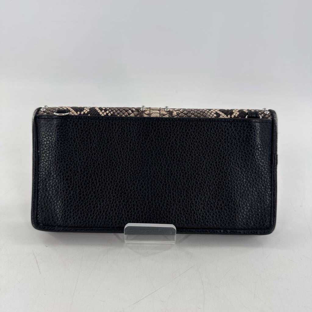 snakeskin print studded bi-fold wallet