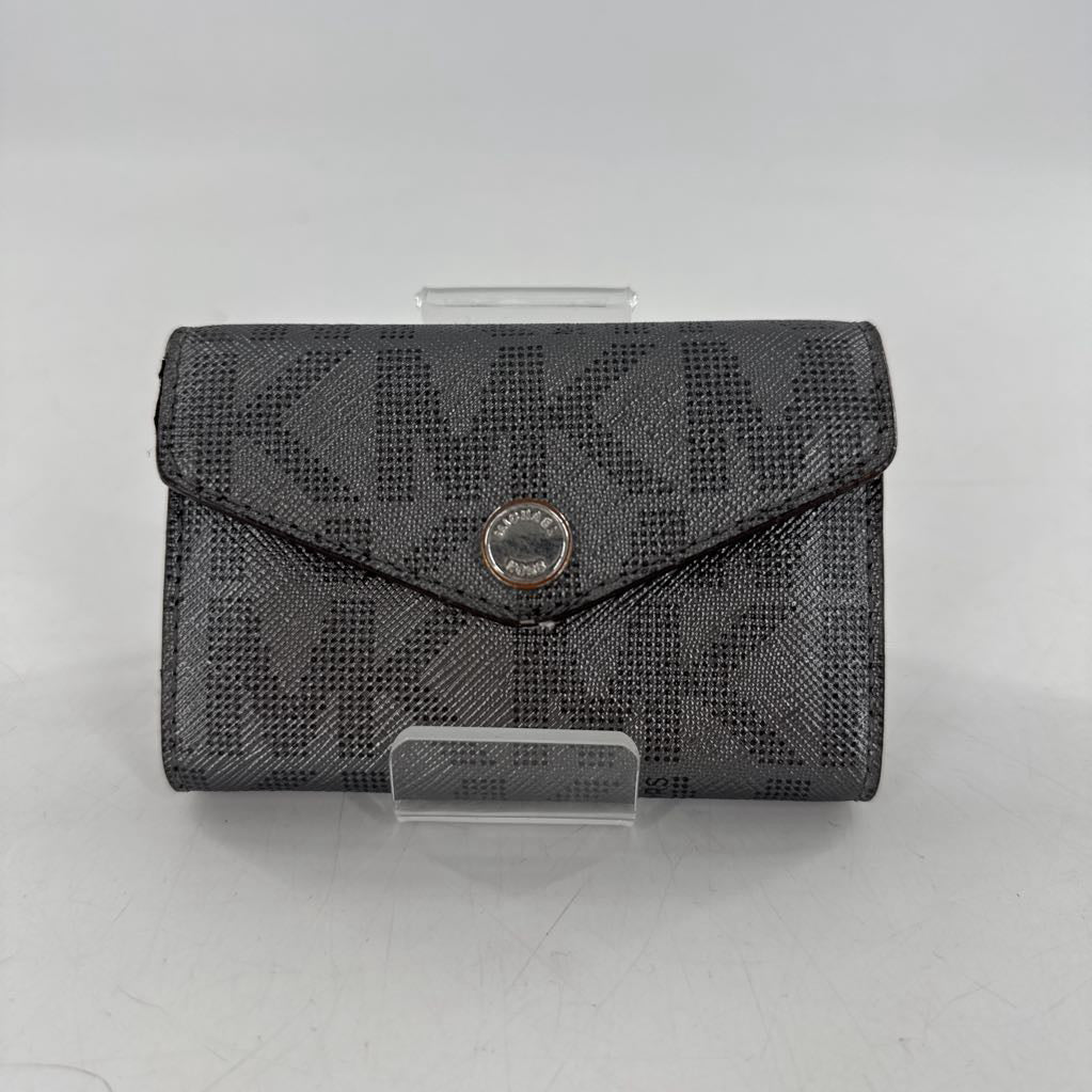 monogram flap card holder wallet