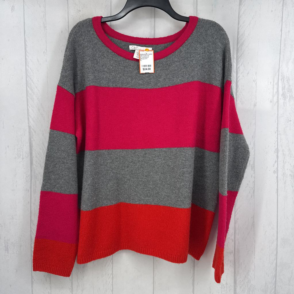 XL colorblock crewneck sweater
