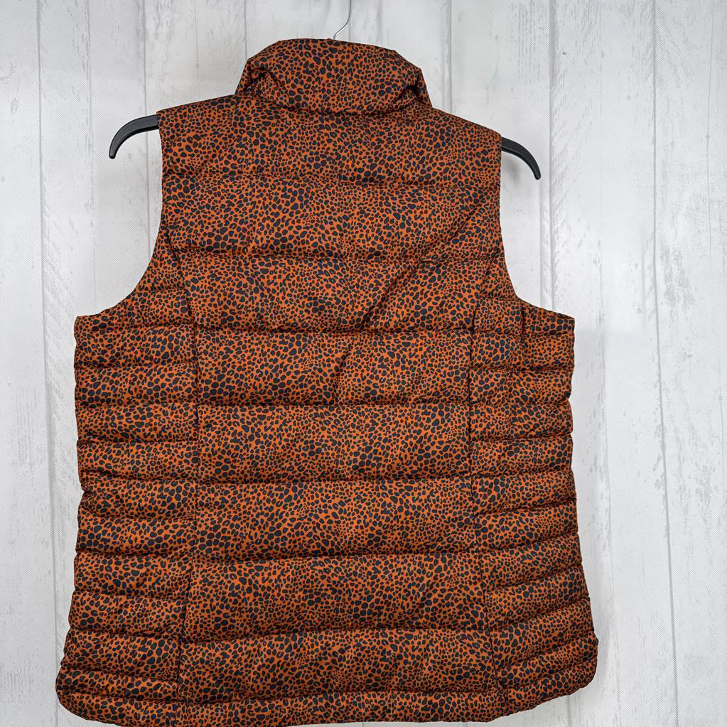 L animal print puffer vest