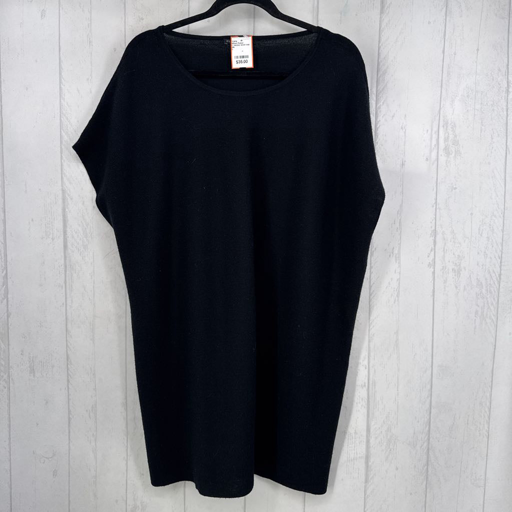 L merino wool cap slv tunic
