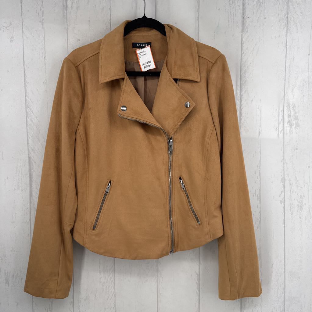 1X faux suede moto jacket
