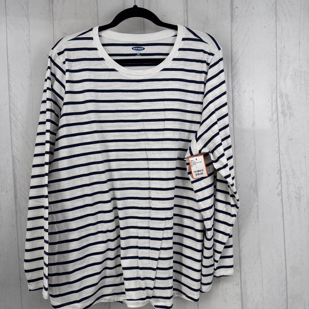 3X striped l/s tee