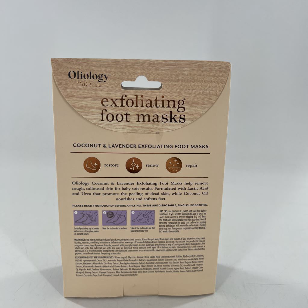exfoliating foot masks-coconut & lavender
