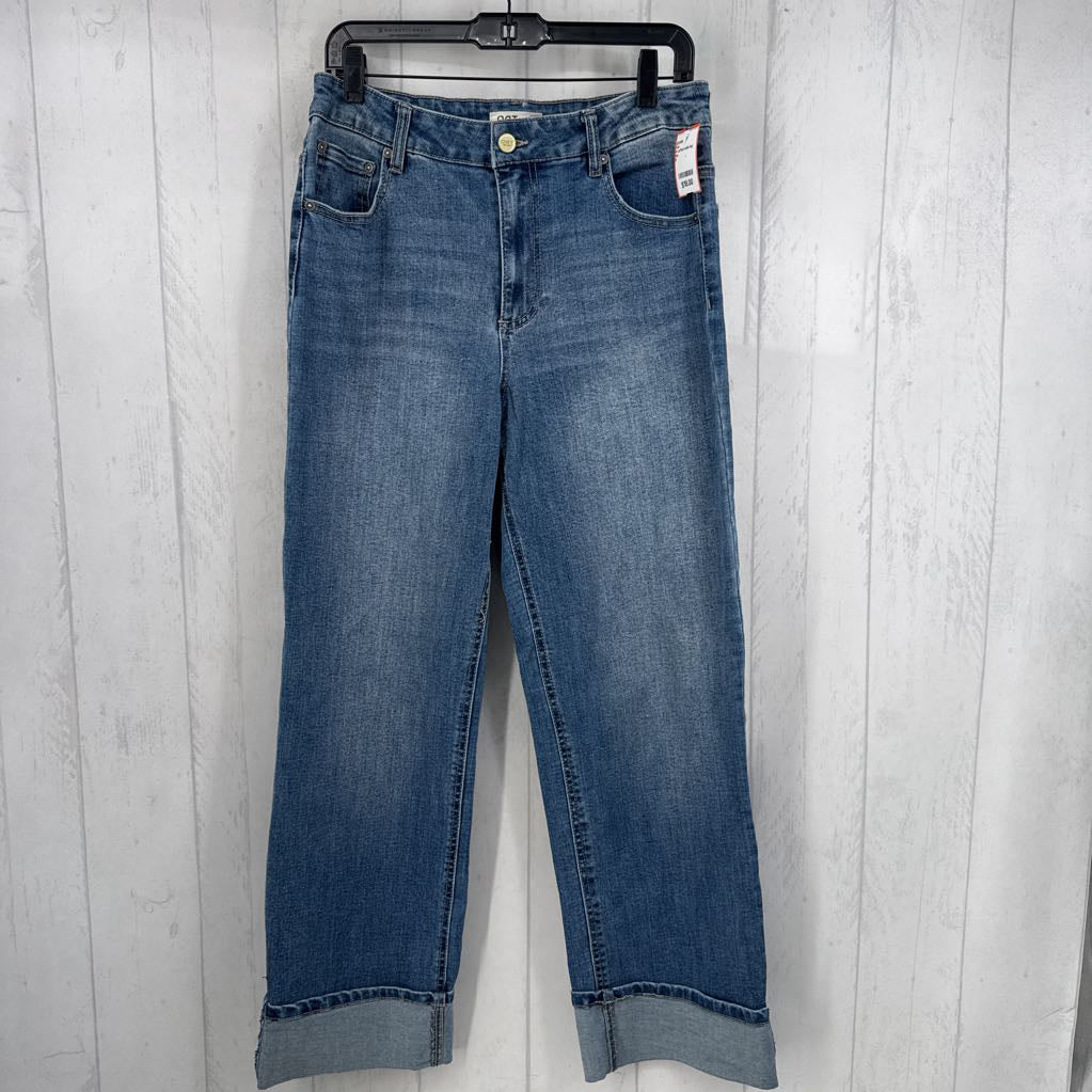 6 cuffed wide leg jean