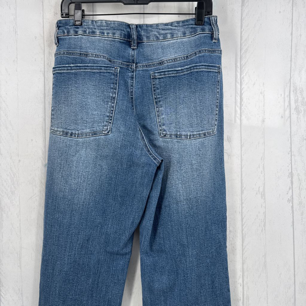6 cuffed wide leg jean