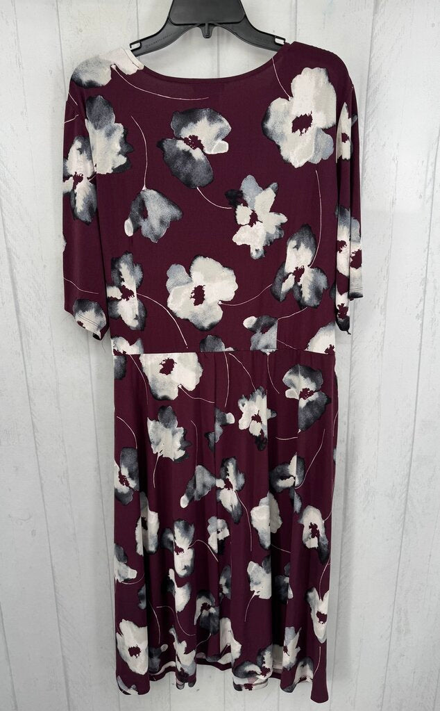 20w flo print tie front s/s dress