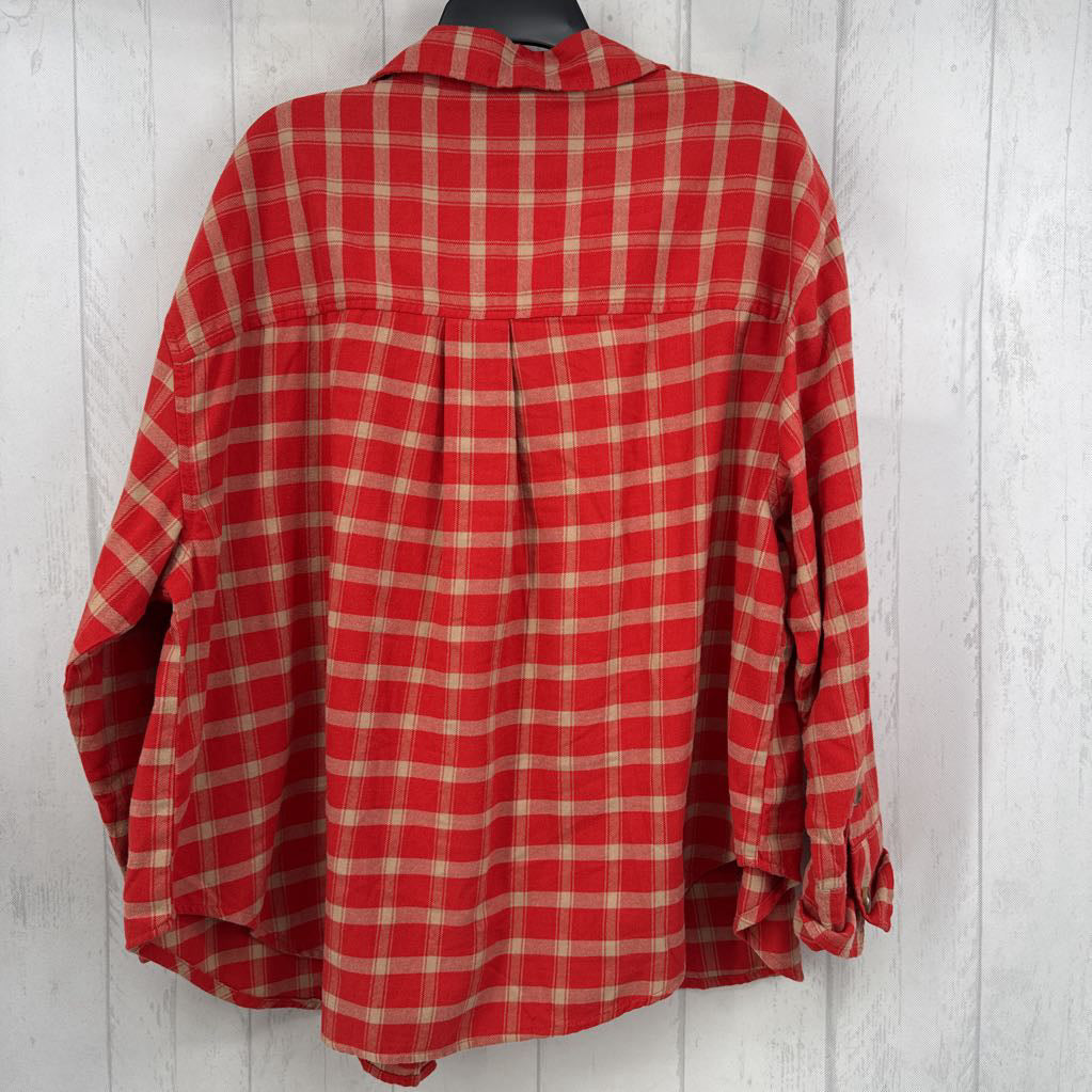 XL plaid button down l/s top