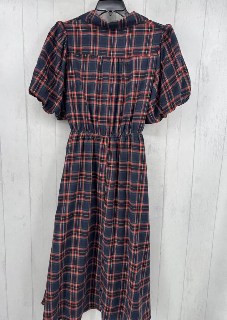 R68 XL plaid s/s midi dress