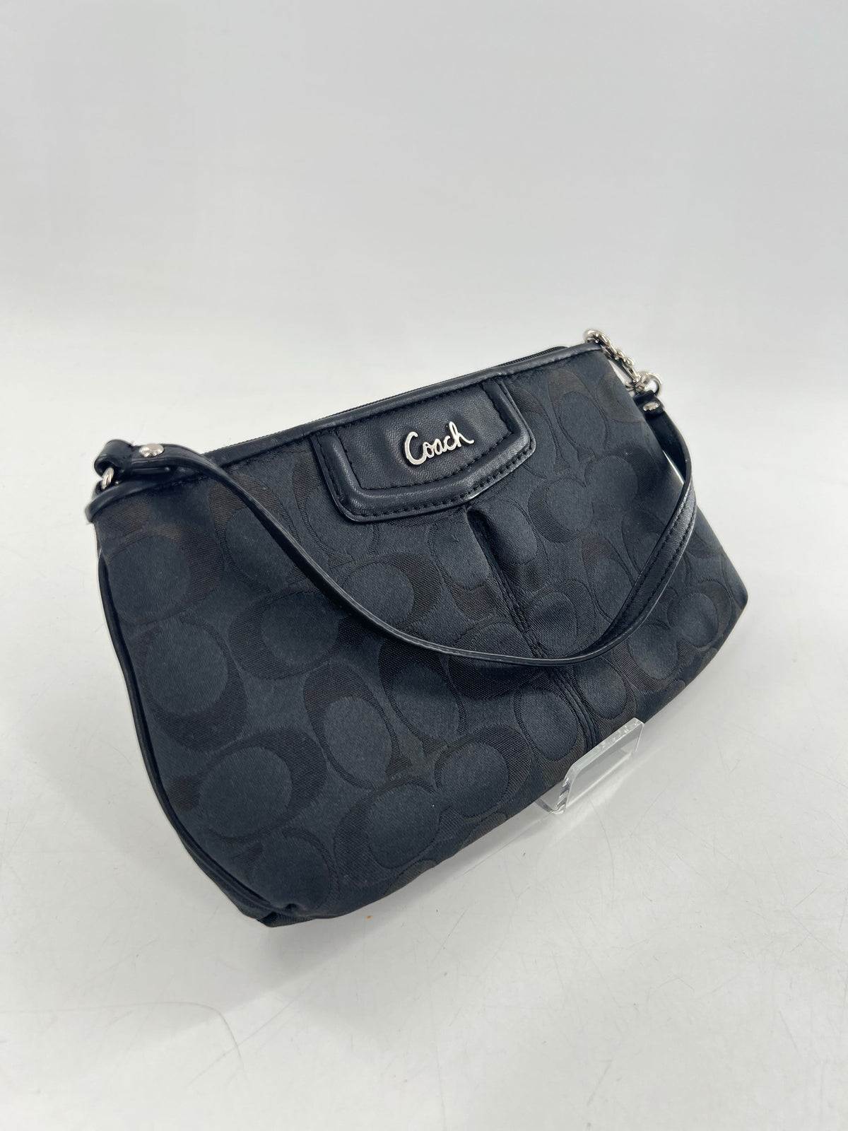 signature jacquard wristlet