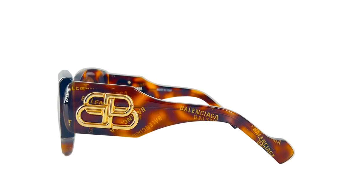 50mm Oval tortoise shell acetate frame logo sunglasses