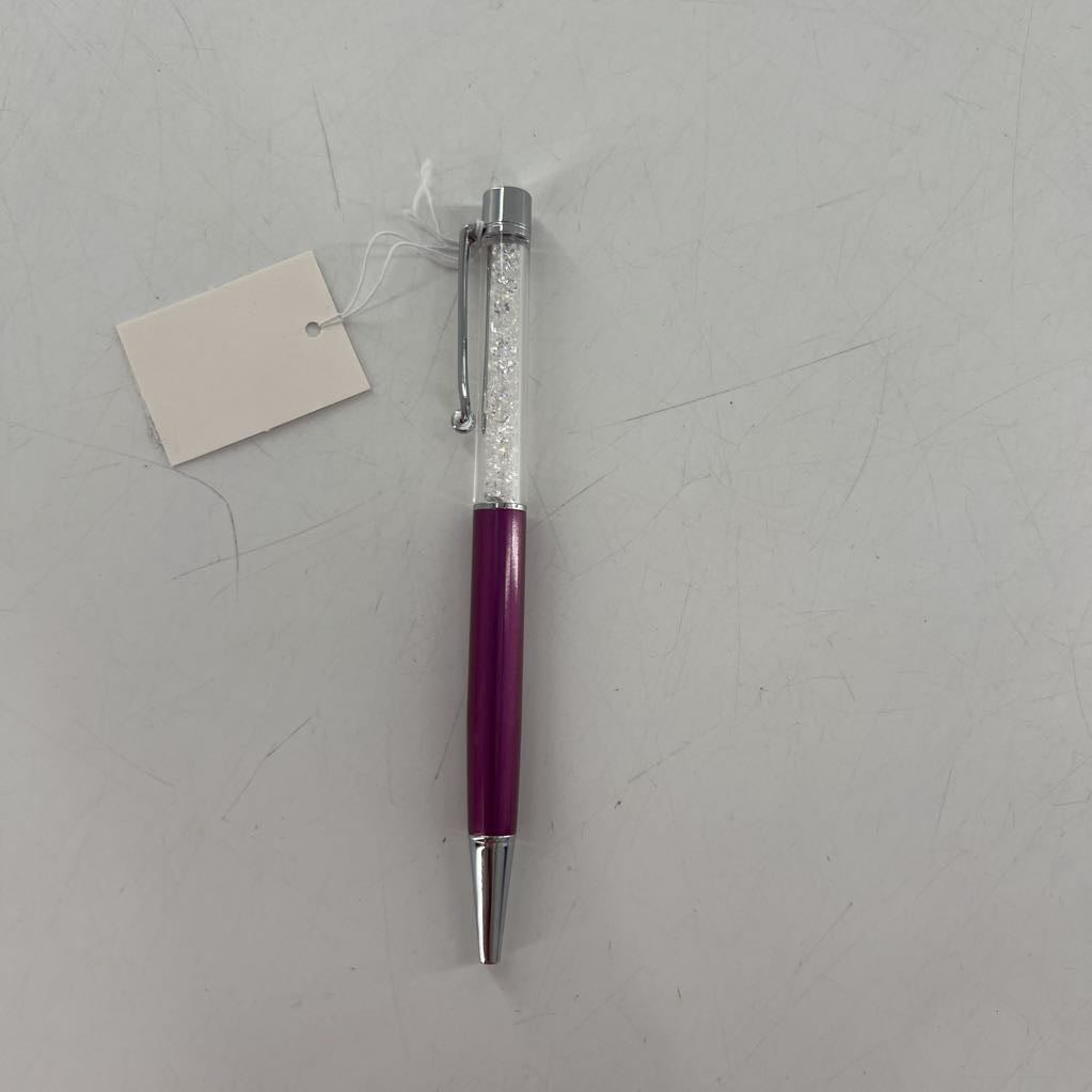 crystal writing pen-clear/purple