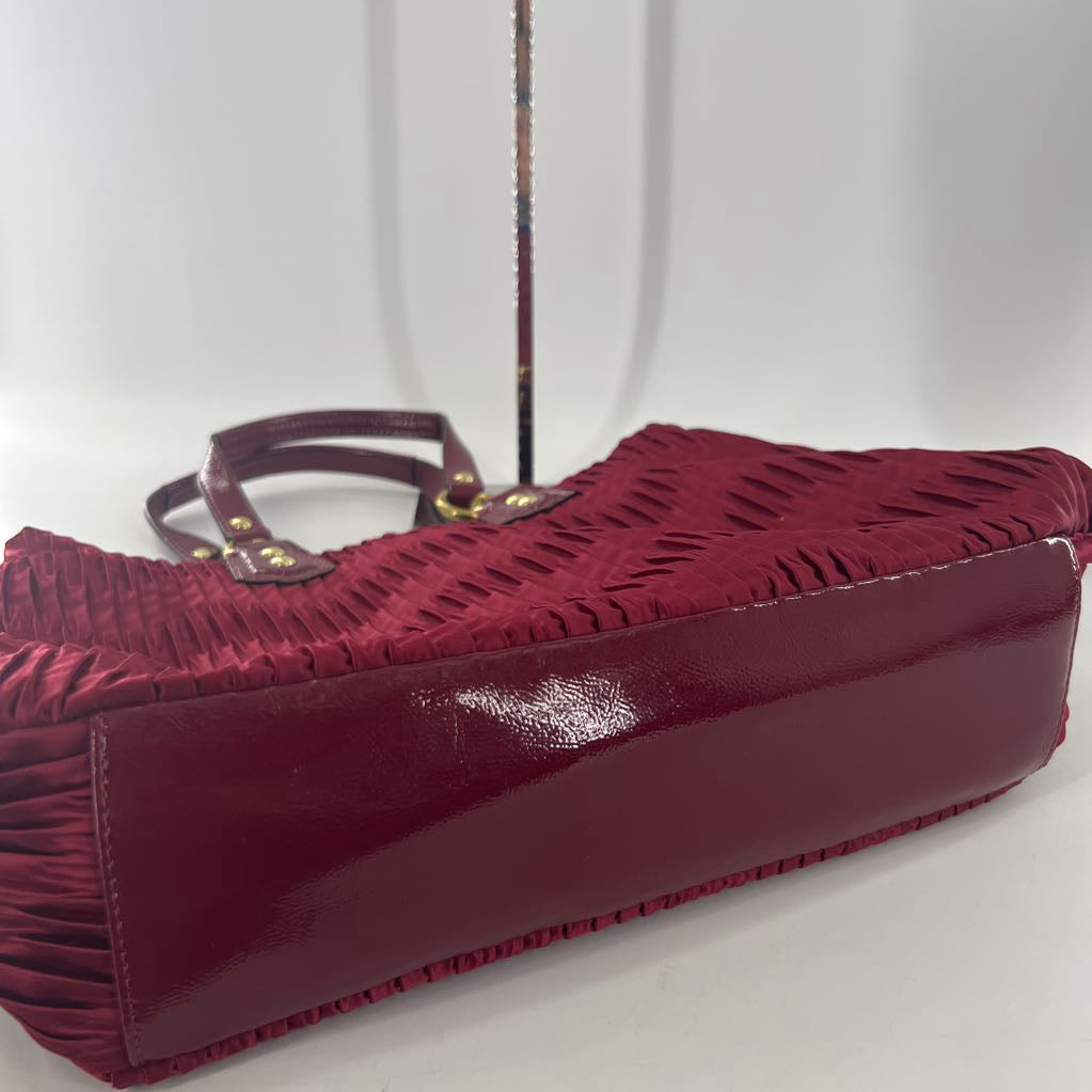 gathered satin satchel carry all bag