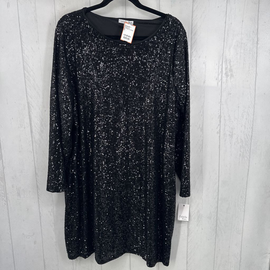 2X sequin l/s dress